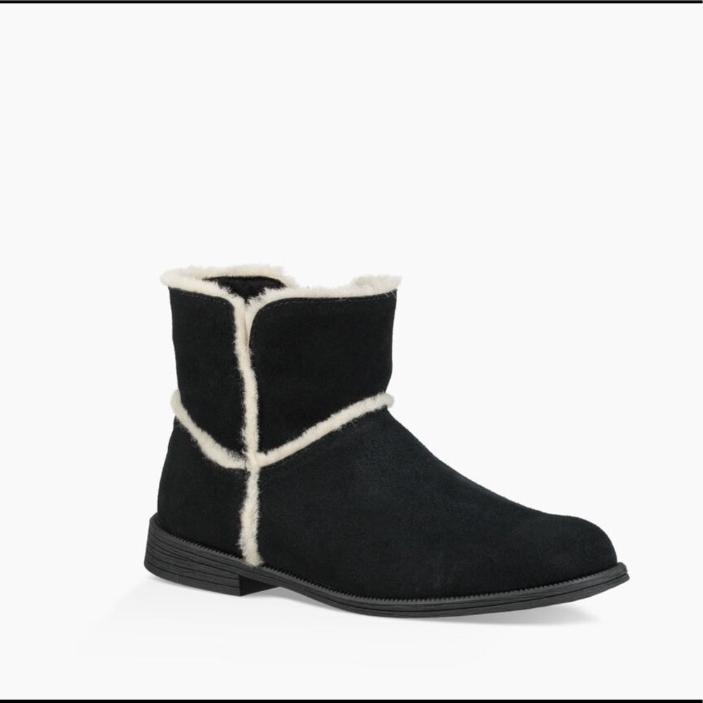 UGG Kids Black and Cream Boots